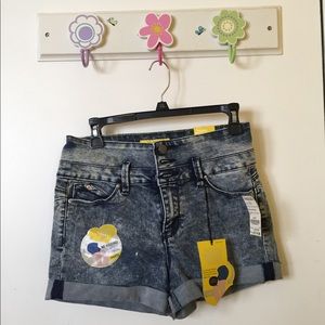 High rise denim shorts